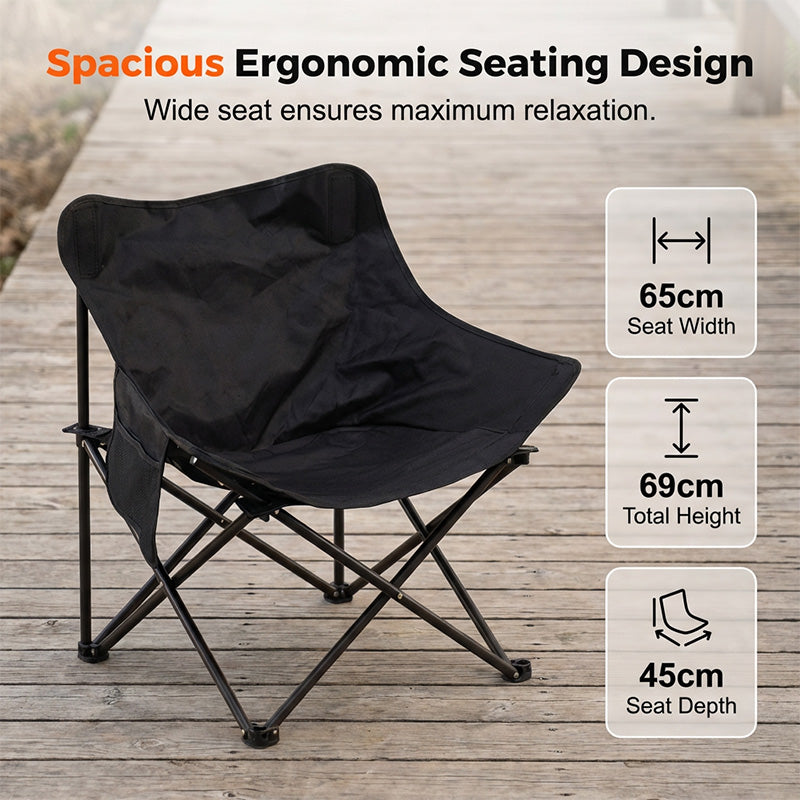 Gluschwein - Tragbarer, zusammenklappbarer Moon Chair für Camping und Outdoor-Aktivitäten