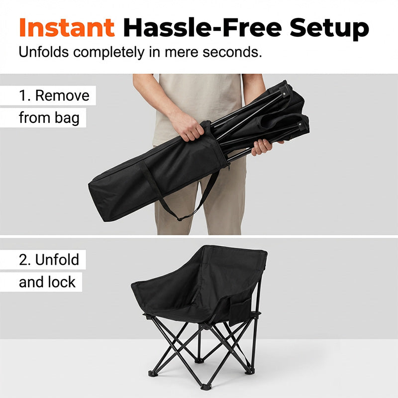 Gluschwein - Tragbarer, zusammenklappbarer Moon Chair für Camping und Outdoor-Aktivitäten