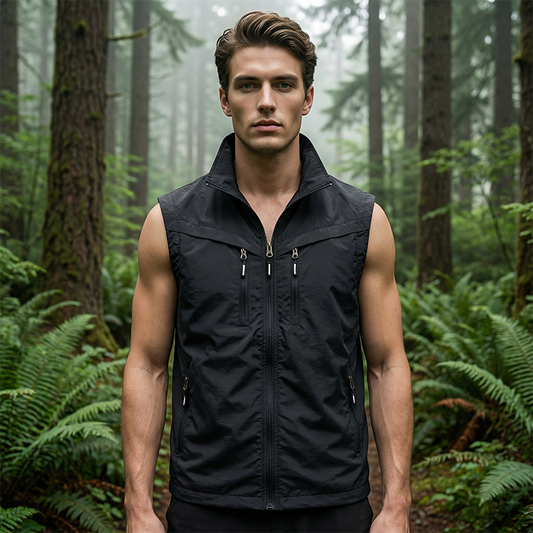 Gluschwein - 🧥 50% RABATT! 🏞️ Herren Outdoor-Weste mit Mehreren Taschen – Leicht, Strapazierfähig & Ideal Für Wandern & Reisen 🧗‍♂️