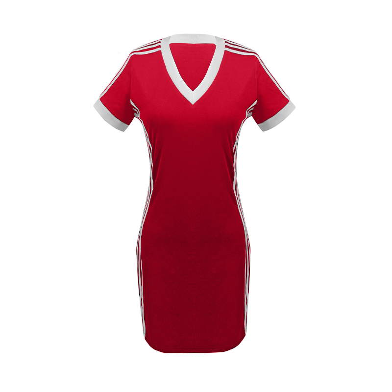 Zeitlich begrenztes Angebot – nur noch 3 Tage! ⏰🔥Sportliches, figurbetontes Minikleid mit V-Ausschnitt für Damen