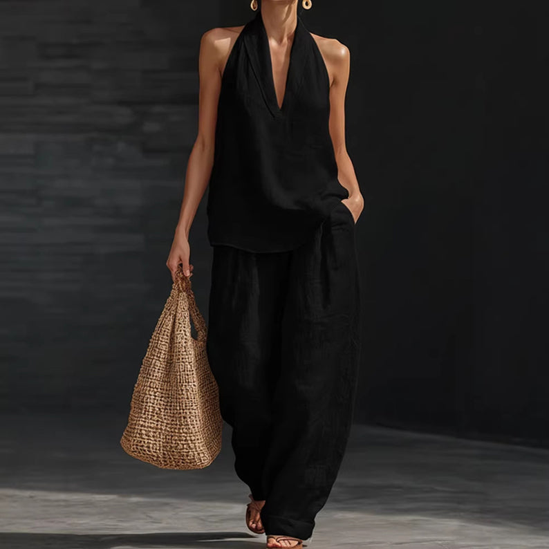 Gluschwein - ✨ Zweiteiliges Set für Damen mit Neckholder-Ausschnitt 👗🔥