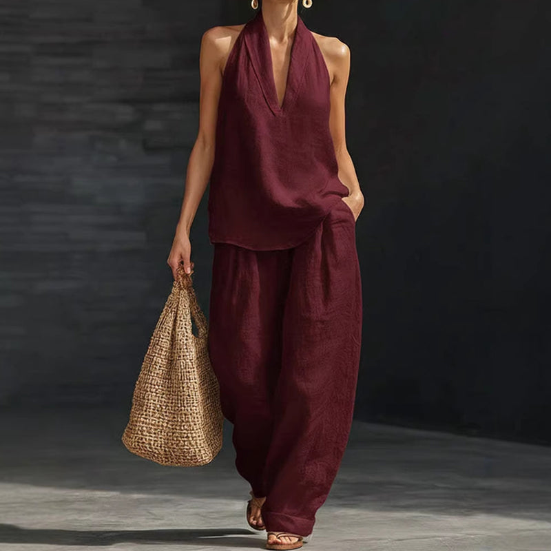 Gluschwein - ✨ Zweiteiliges Set für Damen mit Neckholder-Ausschnitt 👗🔥
