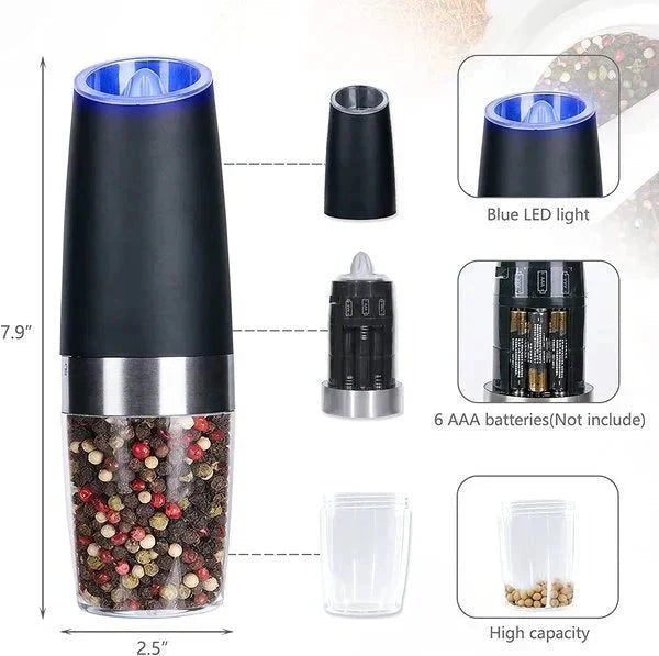 🧂🔥Automatische elektrische Salz- und Pfeffermühle mit Schwerkraftsensor ( 💥46% Rabatt+Kauf von 2 gratis Versand📦)