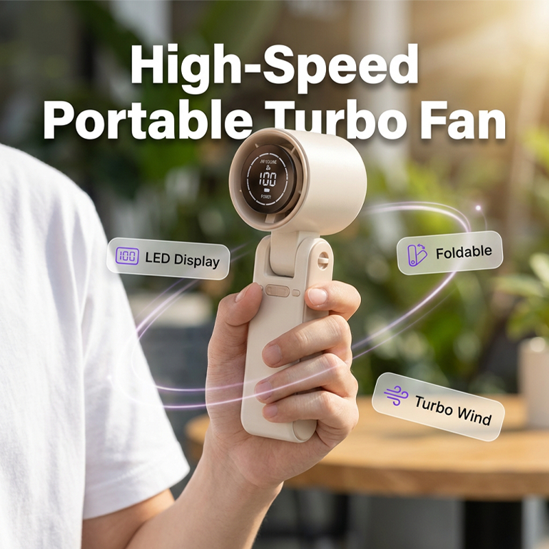 Gluschwein - Portable Handheld Fan with LED Digital Display