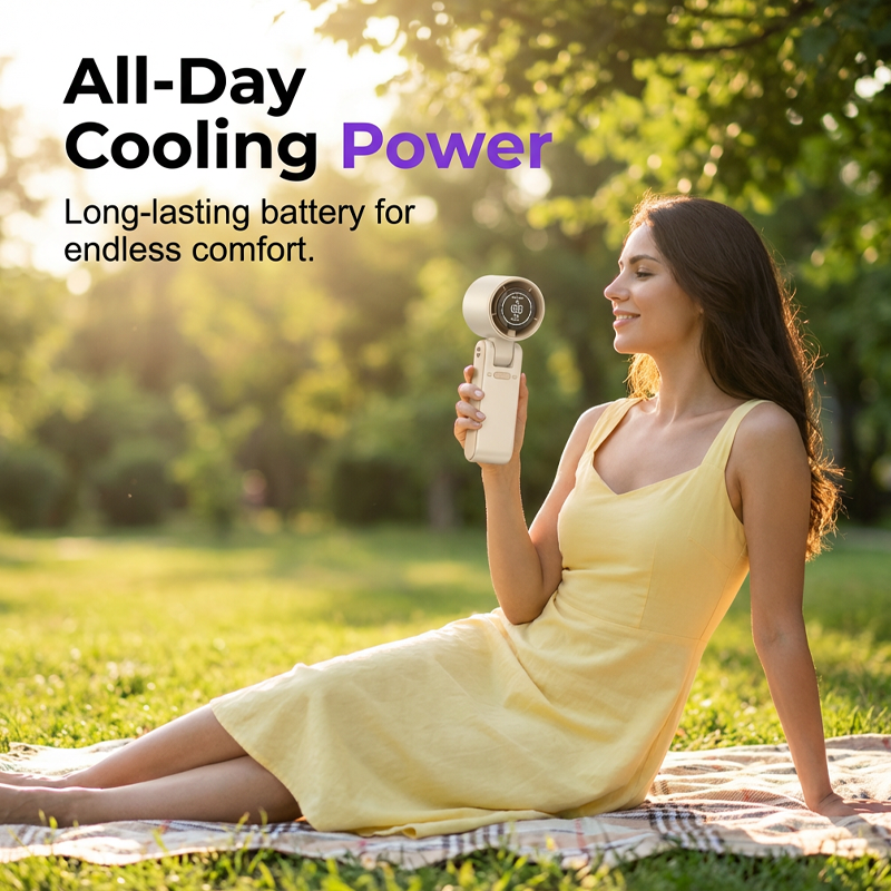 Gluschwein - Portable Handheld Fan with LED Digital Display