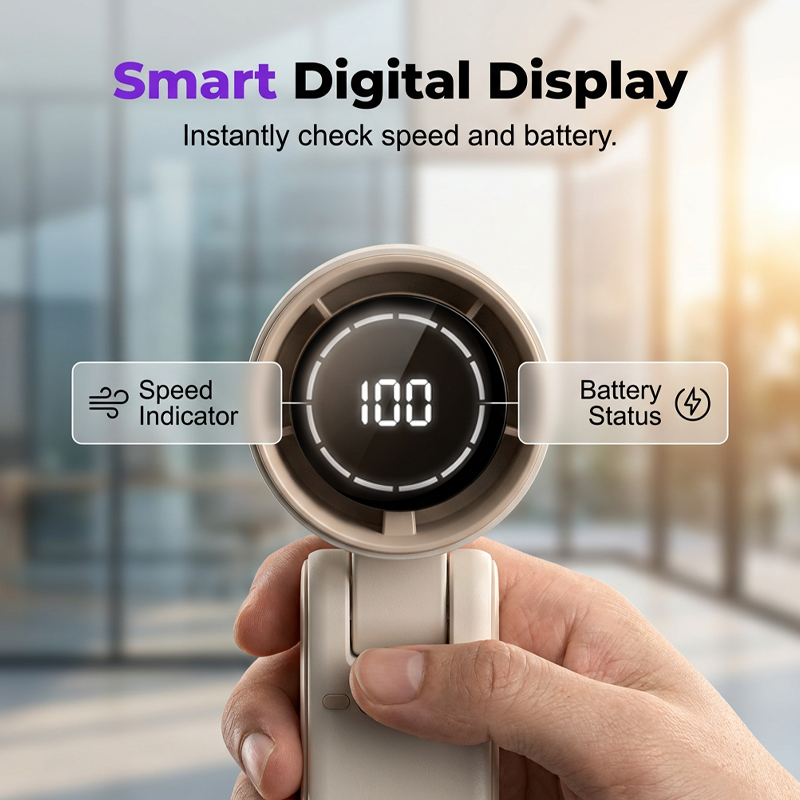 Gluschwein - Portable Handheld Fan with LED Digital Display