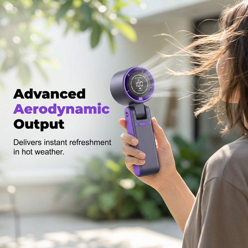 Gluschwein - Portable Handheld Fan with LED Digital Display