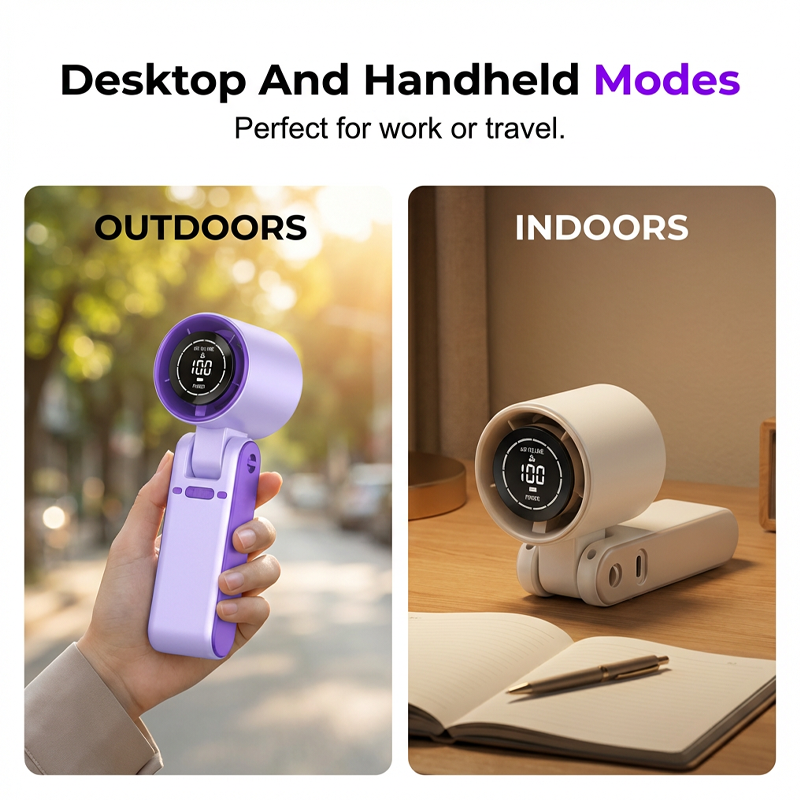 Gluschwein - Portable Handheld Fan with LED Digital Display