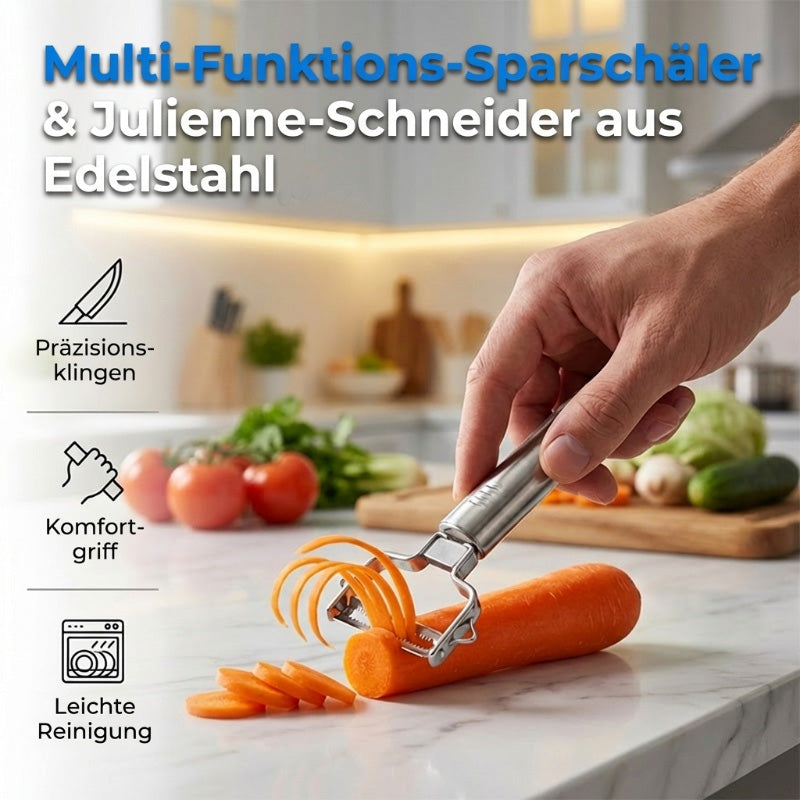 🔥Solange der Vorrat reicht 40 % Rabatt!🎉Multi-Funktions-Sparschäler & Julienne-Schneider aus Edelstahl