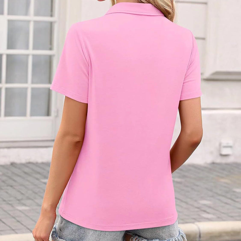 Gluschwein - 🔥Solange der Vorrat reicht 40 % Rabatt!🎉Beilaufiges Damen-T-Shirt mit V-Ausschnitt und Kragen
