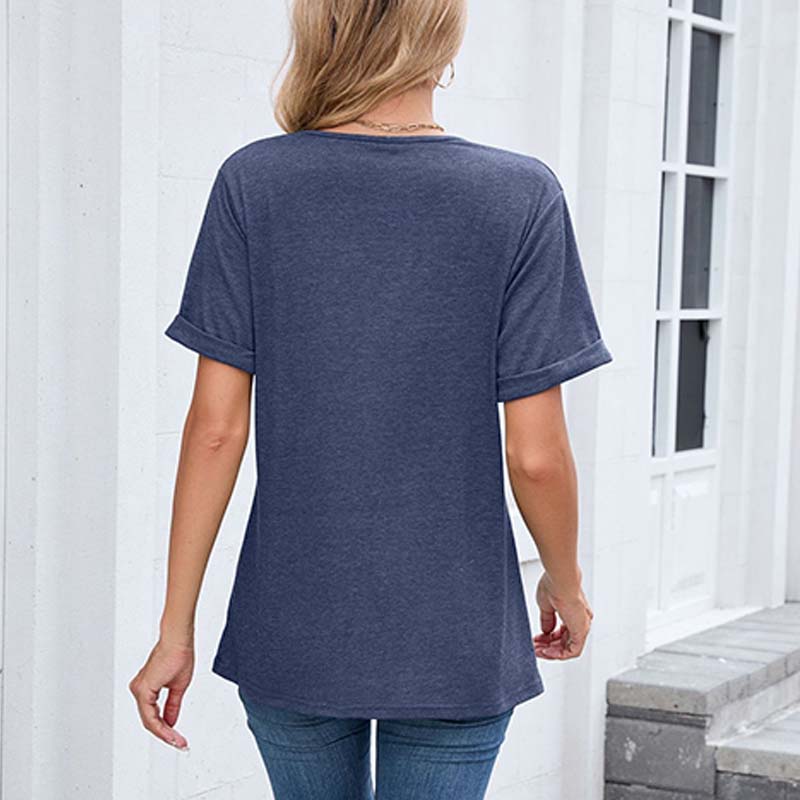 🔥Solange der Vorrat reicht 40 % Rabatt!🎉Damen V-Ausschnitt Kurzarm Freizeit-T-Shirt