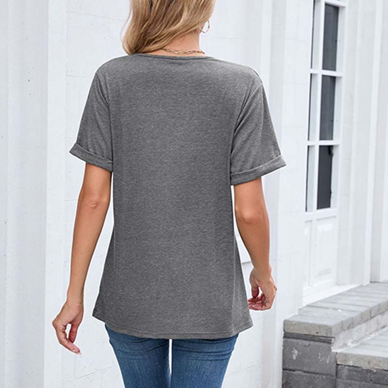 🔥Solange der Vorrat reicht 40 % Rabatt!🎉Damen V-Ausschnitt Kurzarm Freizeit-T-Shirt