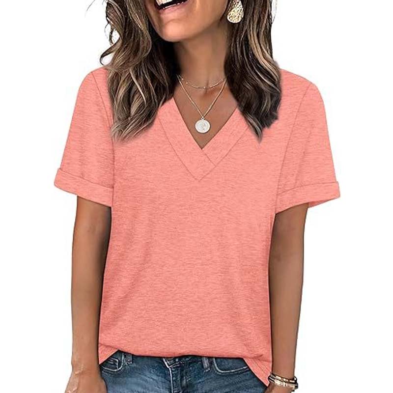 🔥Solange der Vorrat reicht 40 % Rabatt!🎉Damen V-Ausschnitt Kurzarm Freizeit-T-Shirt