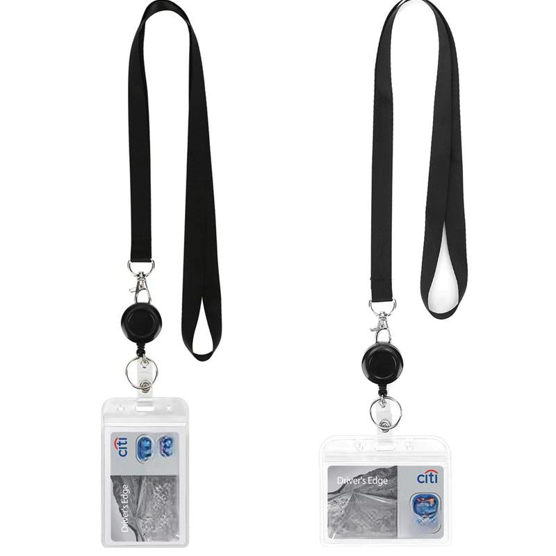 Gluschwein - Black Lanyard and Waterproof ID Badge Holder Set
