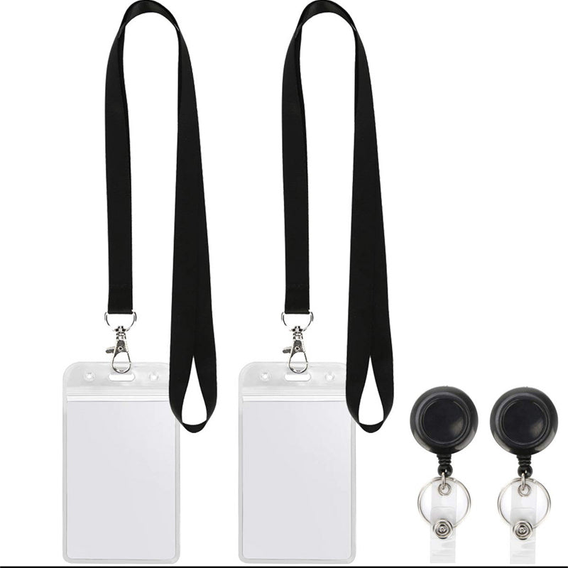Gluschwein - Black Lanyard and Waterproof ID Badge Holder Set