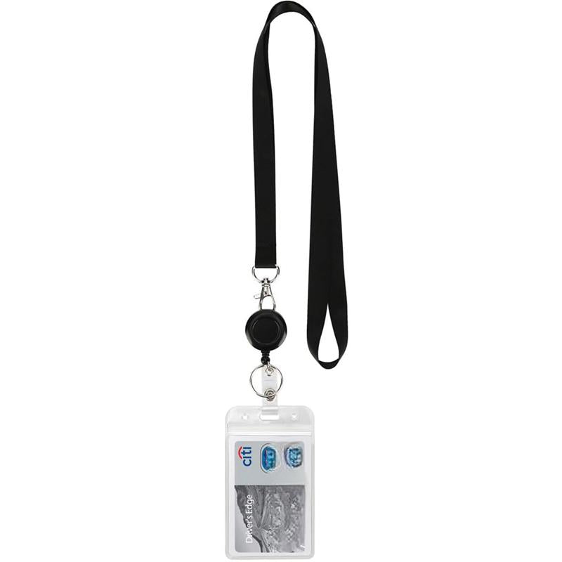 Gluschwein - Black Lanyard and Waterproof ID Badge Holder Set