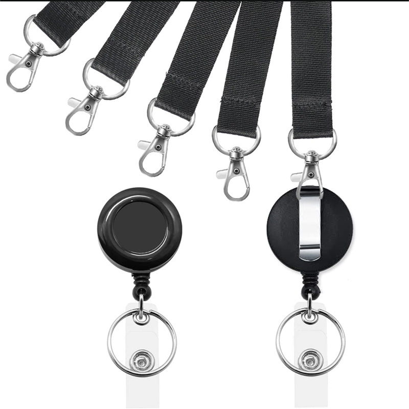 Gluschwein - Black Lanyard and Waterproof ID Badge Holder Set