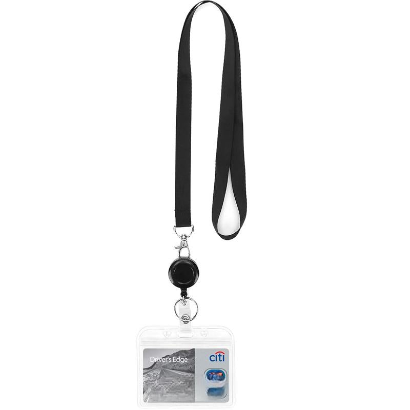 Gluschwein - Black Lanyard and Waterproof ID Badge Holder Set