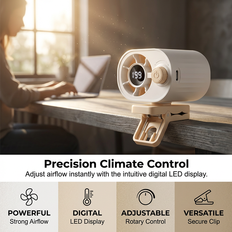 🌬️ LIMITIERTES ANGEBOT 50% RABATT! ✨ Clip-On-Luftkühler – Halbleiter-Kühlung, 199 Stufen, 360° Drehbar 🌀