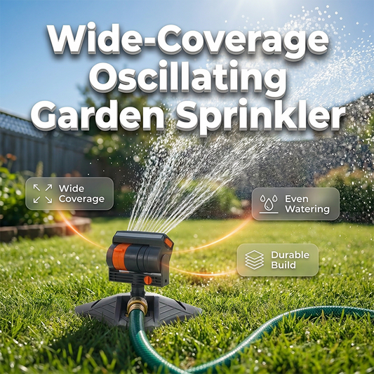 Gluschwein - 🔥50% Rabatt！❄️Großer oszillierender Gartenregner – einstellbare Sprühweite, hohe Reichweite, integrierter Filter – perfekt für Rasen & Beete (Flachboden/Erdspieß)🌿