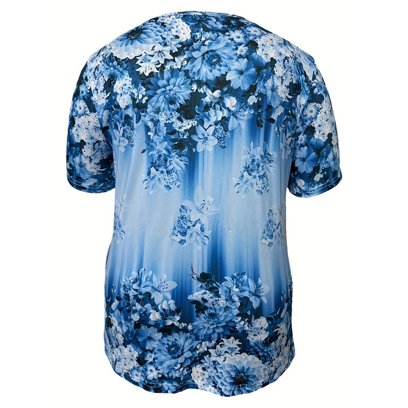 Gluschwein - 👚 60% RABATT! 🌸 Elegantes Damen-Kurzarmoberteil mit Blumendruck – Leichter Stoff, Romantisches Design & Perfekt Für Warme Tage ☀️