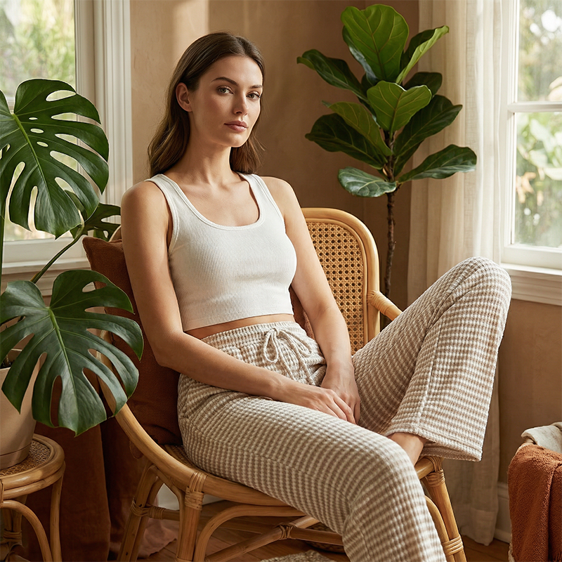 Gluschwein - 👖 50% RABATT! 🌸 Gestreifte Damenhose mit Kordelzug & Weitem Bein – Bequeme Passform, Leichter Stoff & Perfekt Für Einen Lässigen Look ☀️