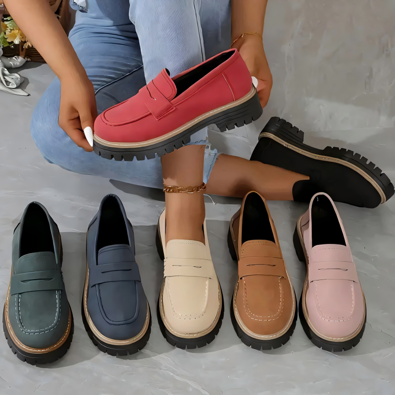 ⏳Begrenzte Zeit 50% Rabatt💥Bequeme Damen-Slip-On-Loafers mit Blockabsatz