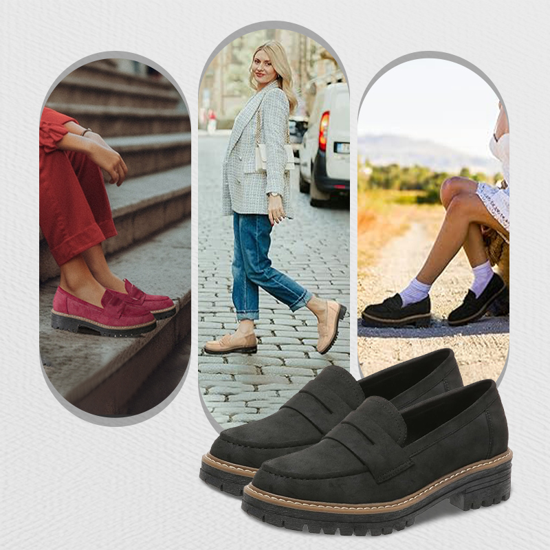 ⏳Begrenzte Zeit 50% Rabatt💥Bequeme Damen-Slip-On-Loafers mit Blockabsatz