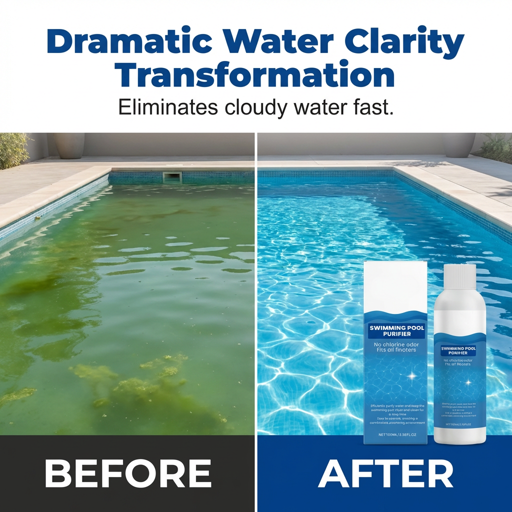 💧 Reinigungsflüssigkeit für Pools – kristallklares Wasser, mühelos! ✨ Schluss mit grünem Wasser und aggressiven Produkten – genießen Sie jederzeit ein gesundes, natürliches Badevergnügen. 🏊‍♂️💙