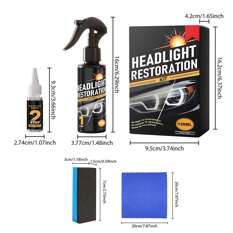 🎁Heißer Verkauf 50% RABATT!! ⚡Professionelles Scheinwerferreinigungs- und -aufbereitungsset