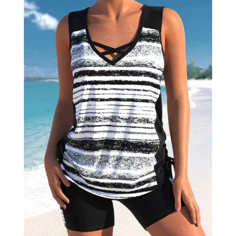 Zweiteiliger Bikini – hochtailliert mit Bandeau-Top – perfekt für den Strand👙🏖️