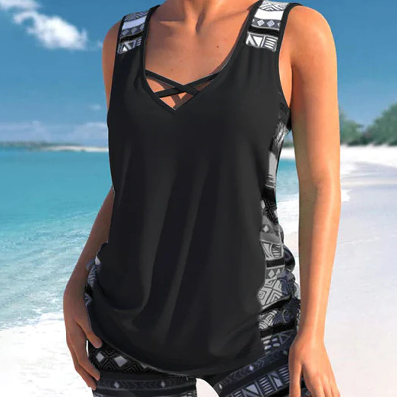 Zweiteiliger Bikini – hochtailliert mit Bandeau-Top – perfekt für den Strand👙🏖️
