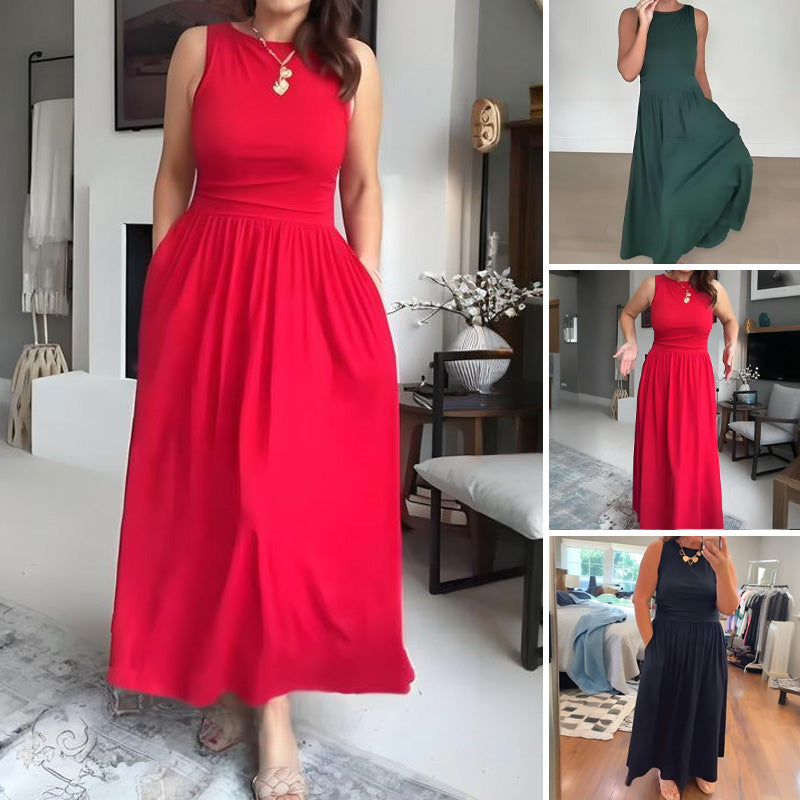 🔥 2026 NEU 🥳💞 50K+ VERKAUFT! ⚡Elegantes Damen-Maxikleid mit U-Boot-Ausschnitt👗