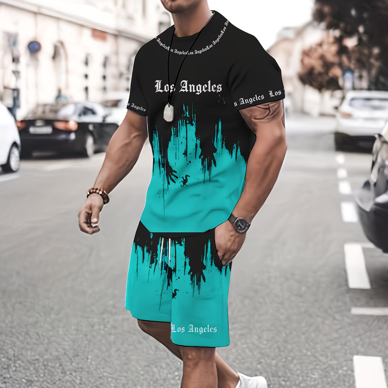 👕 JETZT 50% RABATT! 🔥 Herren-Set aus grafisch bedrucktem T-Shirt und Shorts – Weicher Stoff, auffälliges Design & perfekt für Sommertage ☀️