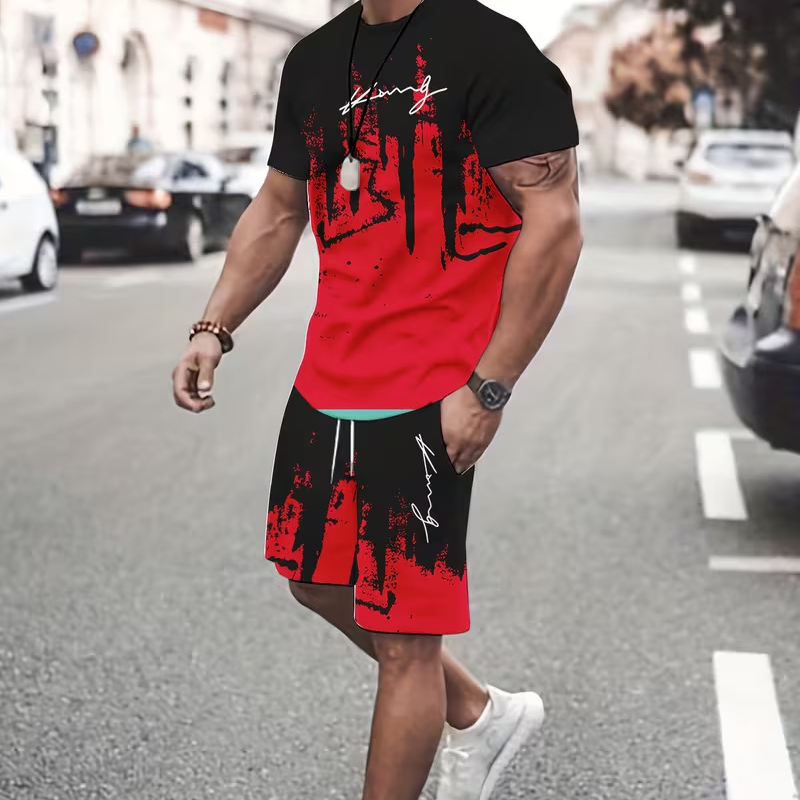 👕 JETZT 50% RABATT! 🔥 Herren-Set aus grafisch bedrucktem T-Shirt und Shorts – Weicher Stoff, auffälliges Design & perfekt für Sommertage ☀️