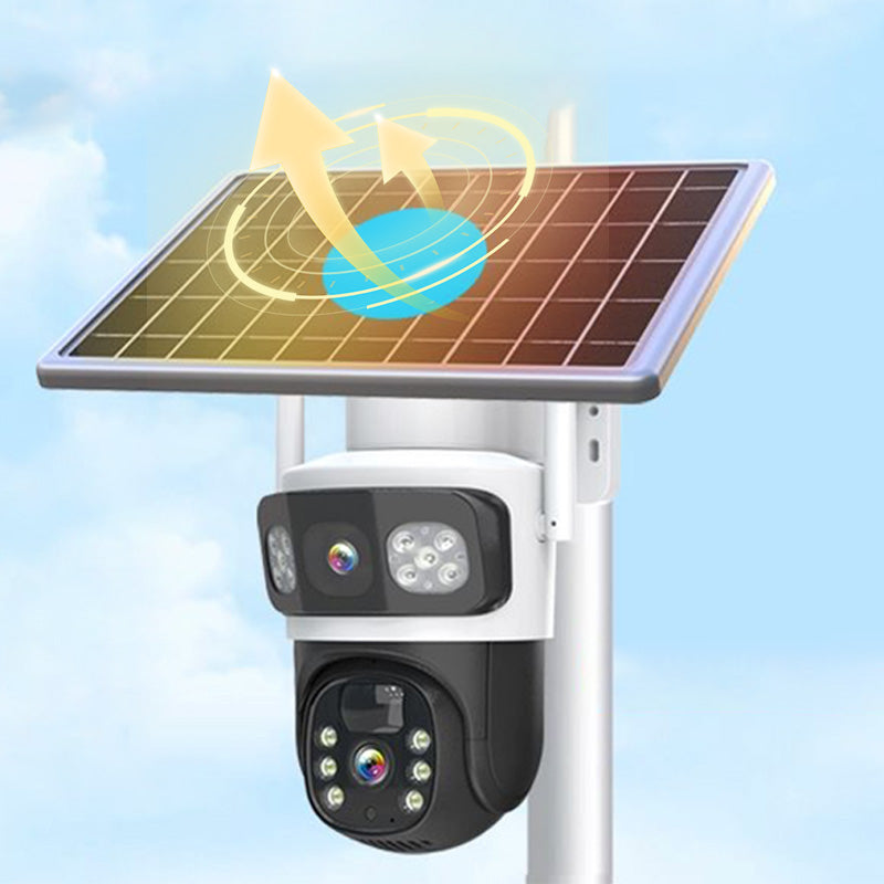 Gluschwein - 📹 50% RABATT! ☀️ Solarbetriebene Überwachungskamera mit Akku – Dual-Objektiv, 3-Geteiltes Bild & HD-Nachtsicht, Per App Steuerbar Für Maximale Sicherheit 🔭