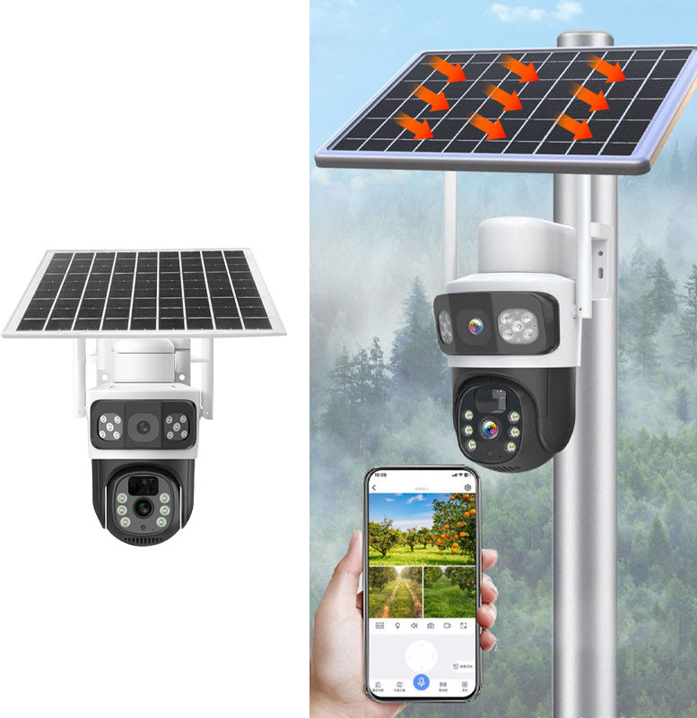 Gluschwein - 📹 50% RABATT! ☀️ Solarbetriebene Überwachungskamera mit Akku – Dual-Objektiv, 3-Geteiltes Bild & HD-Nachtsicht, Per App Steuerbar Für Maximale Sicherheit 🔭