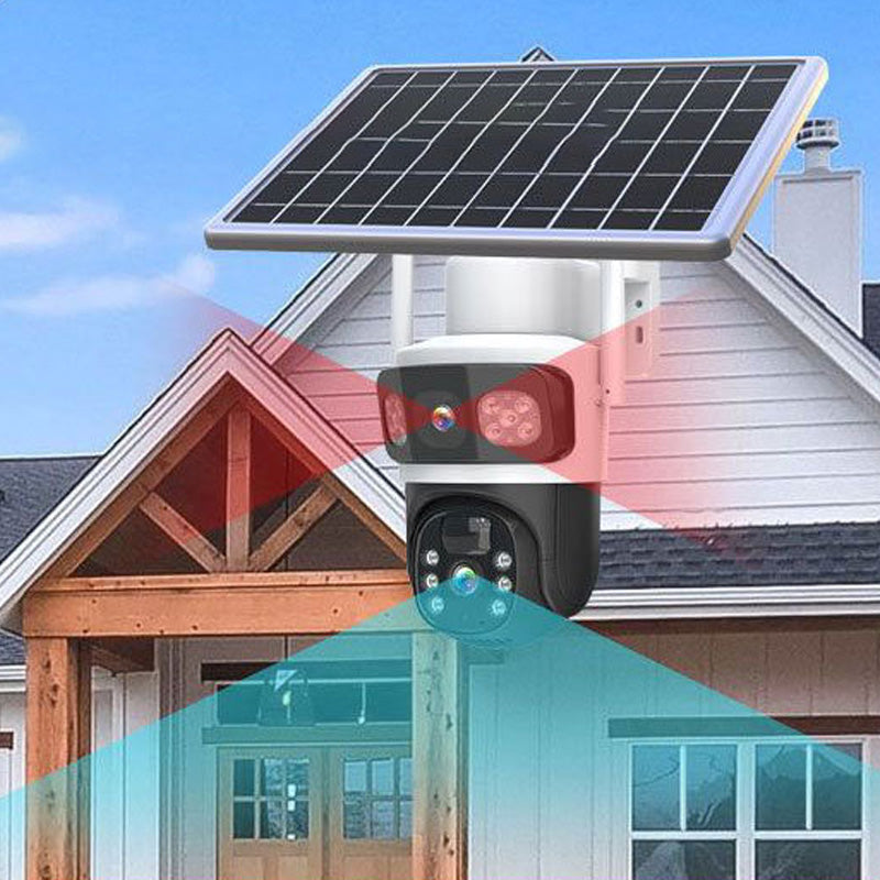 Gluschwein - 📹 50% RABATT! ☀️ Solarbetriebene Überwachungskamera mit Akku – Dual-Objektiv, 3-Geteiltes Bild & HD-Nachtsicht, Per App Steuerbar Für Maximale Sicherheit 🔭