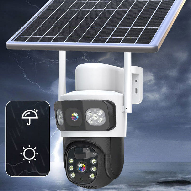 Gluschwein - 📹 50% RABATT! ☀️ Solarbetriebene Überwachungskamera mit Akku – Dual-Objektiv, 3-Geteiltes Bild & HD-Nachtsicht, Per App Steuerbar Für Maximale Sicherheit 🔭