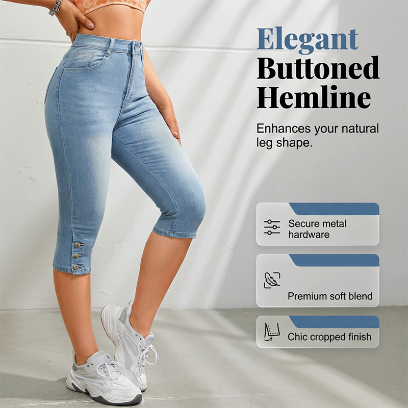 Gluschwein - 🌺Capri-Jeans für Damen mit hoher Taille und schmaler Passform
