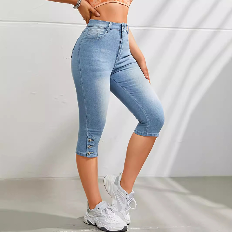 Gluschwein - 🌺Capri-Jeans für Damen mit hoher Taille und schmaler Passform