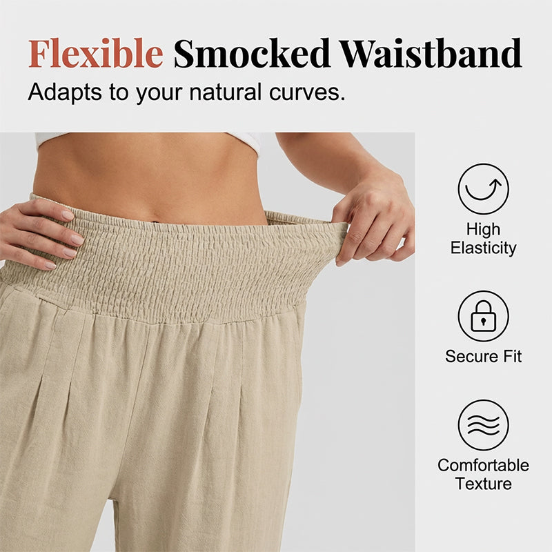 🍂🔥 50% RABATT ⏰ Leichte Damen Crop-Hose mit elastischem Bund – luftig, bequem & perfekt für warme Tage ☀️✨