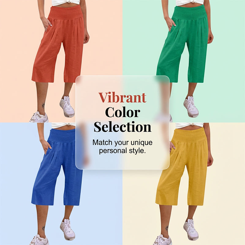 🍂🔥 50% RABATT ⏰ Leichte Damen Crop-Hose mit elastischem Bund – luftig, bequem & perfekt für warme Tage ☀️✨