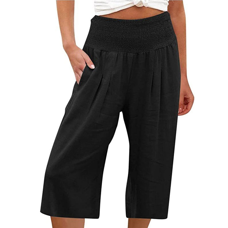 🍂🔥 50% RABATT ⏰ Leichte Damen Crop-Hose mit elastischem Bund – luftig, bequem & perfekt für warme Tage ☀️✨