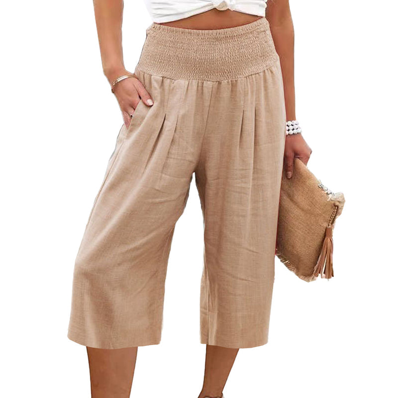 🍂🔥 50% RABATT ⏰ Leichte Damen Crop-Hose mit elastischem Bund – luftig, bequem & perfekt für warme Tage ☀️✨