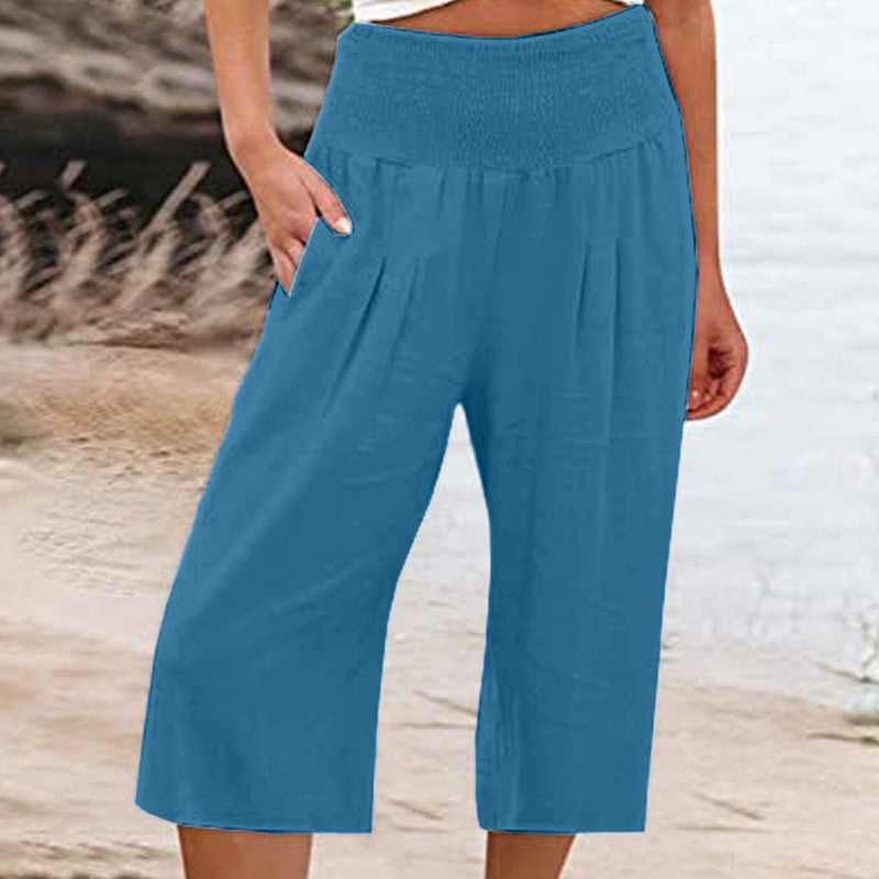 🍂🔥 50% RABATT ⏰ Leichte Damen Crop-Hose mit elastischem Bund – luftig, bequem & perfekt für warme Tage ☀️✨