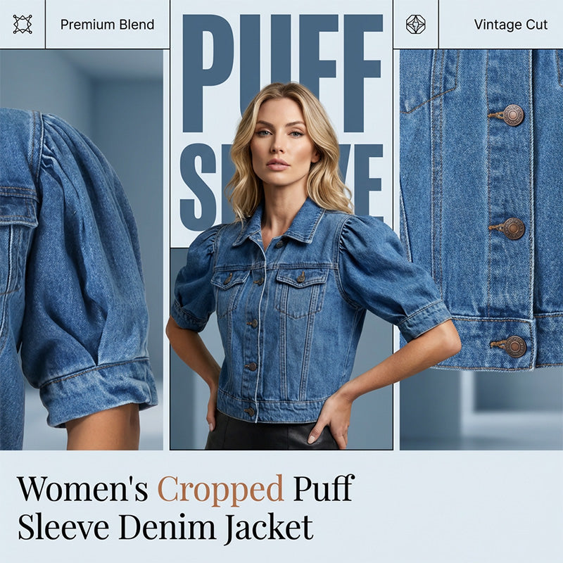 Gluschwein - 🧥 Jetzt 49 % reduziert! ✨ Kurze Jeansjacke mit Puffärmeln für Damen