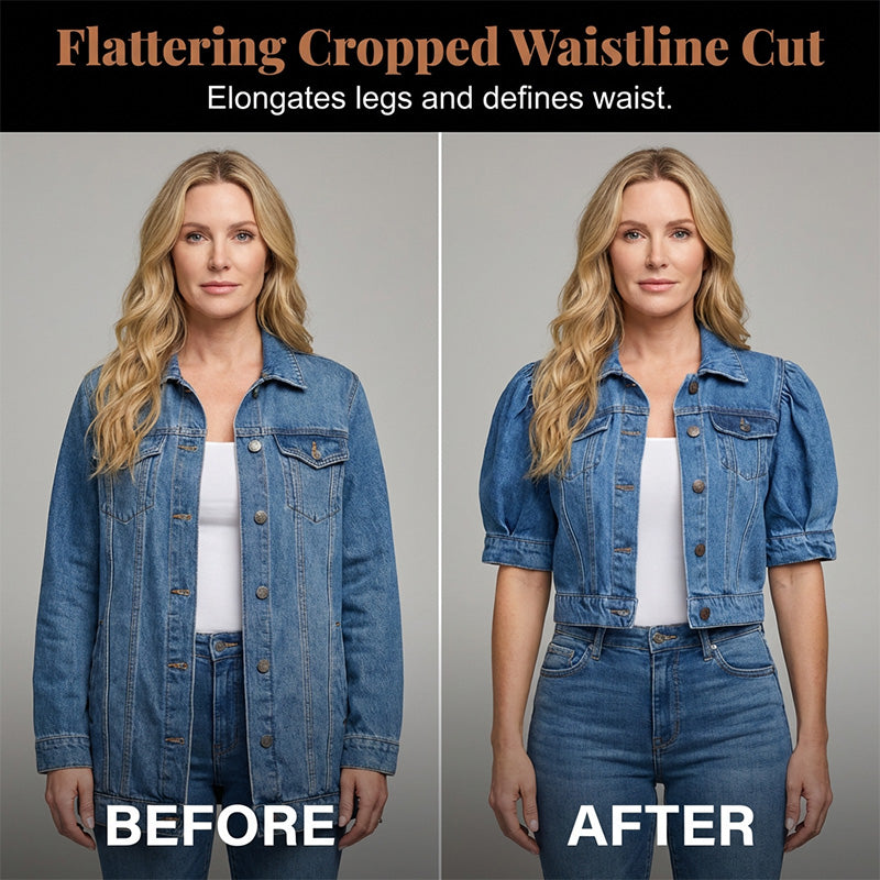 Gluschwein - 🧥 Jetzt 49 % reduziert! ✨ Kurze Jeansjacke mit Puffärmeln für Damen