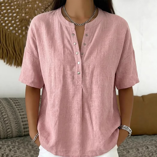 Gluschwein - Women's Casual Solid Color Blouse