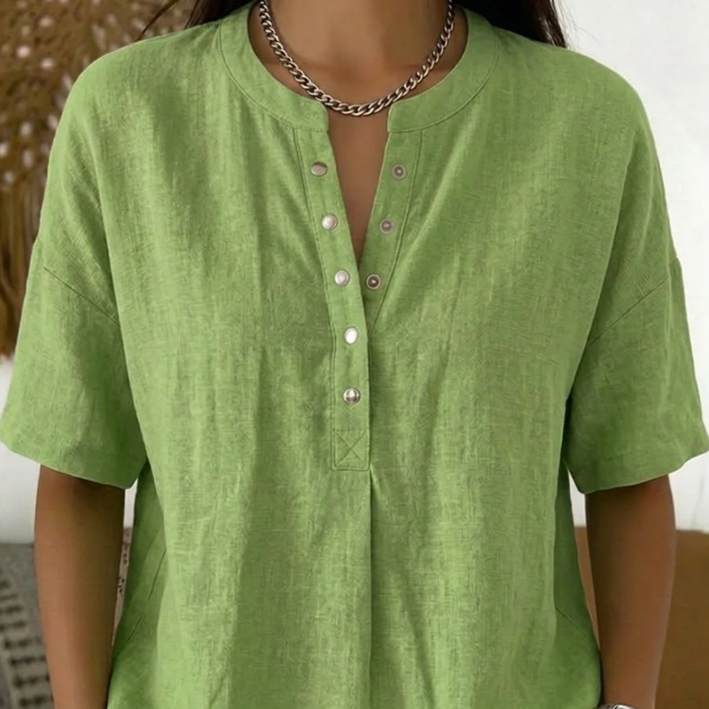Gluschwein - Women's Casual Solid Color Blouse